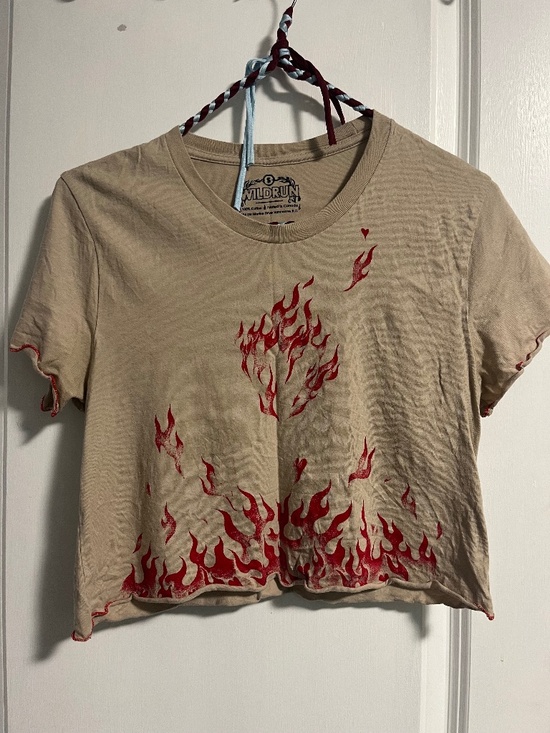 Wildrun Tops - Wildrun Flame Fire Beige T shirt